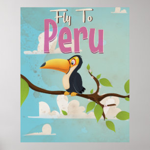 Póster Poster de Viajes de Perú Vintage.