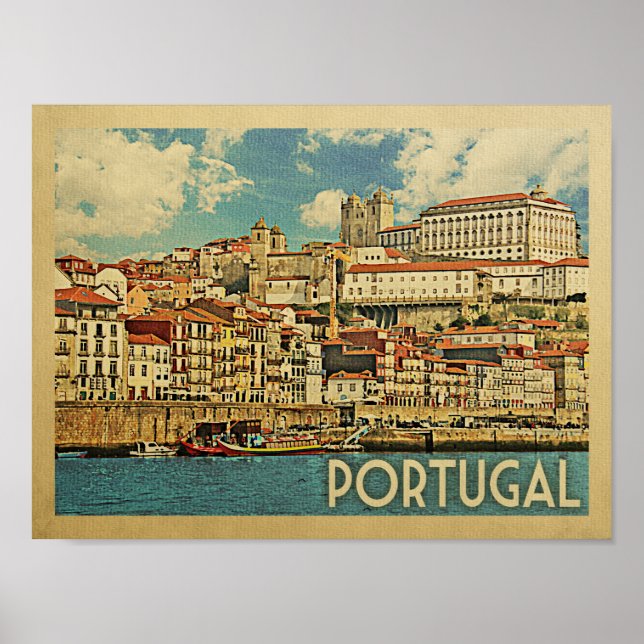 Póster Poster de Viajes de Portugal Vintage (Frente)