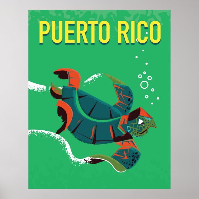 Póster poster de viajes de puerto rico vintage (Frente)