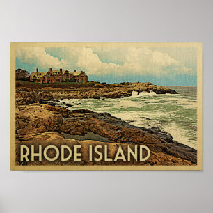 Póster Poster de Viajes de Rhode Island Poster Vintage