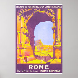 Póster Poster de Viajes de Roma Vintage