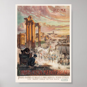 Póster Poster de Viajes de Roma Vintage 1906
