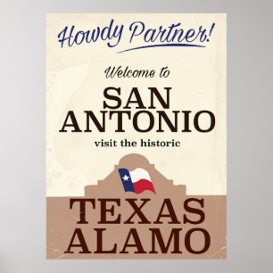 Póster Poster de viajes de San Antonio texas