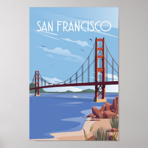 Póster Poster de viajes de San Francisco