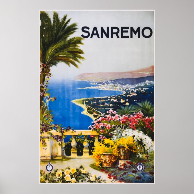 Póster Poster de Viajes de San Remo Italia (Frente)