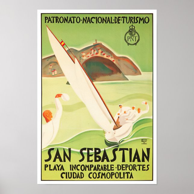 Póster Poster de Viajes de San Sebastián España (Frente)