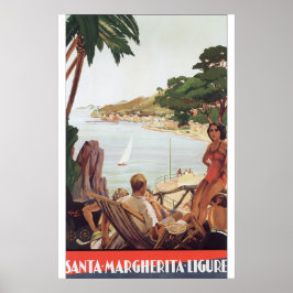 Póster Poster de Viajes de Santa Margherita Ligure Vintag