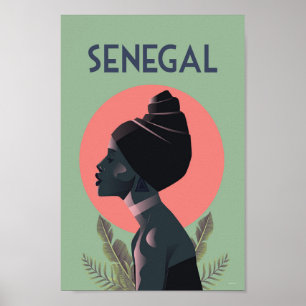 Póster Poster de viajes de Senegal áfrica