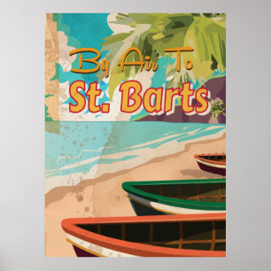 Póster Poster de Viajes de St. Barts Vintage