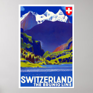 Póster Poster de viajes de Suiza