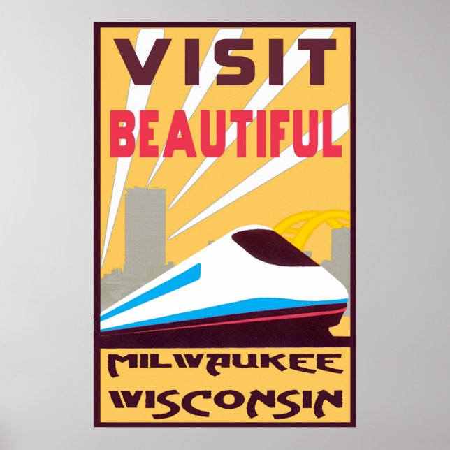 Póster Poster DE VIAJES DE VENTAJA - MILWAUKEE, WISCONSIN (Frente)