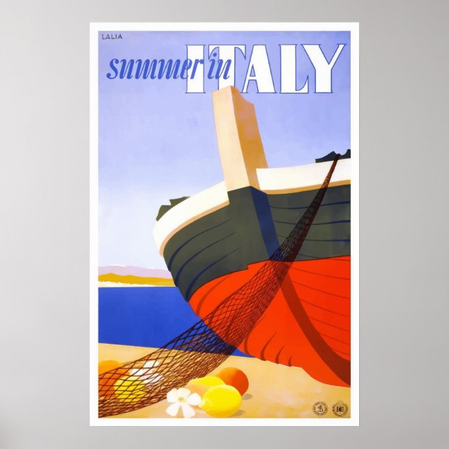 Póster Poster de Viajes de Verano en Italia (Frente)