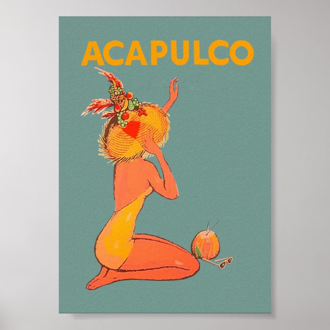 Póster Poster de Viajes de Viaje de Acapulco México (Frente)