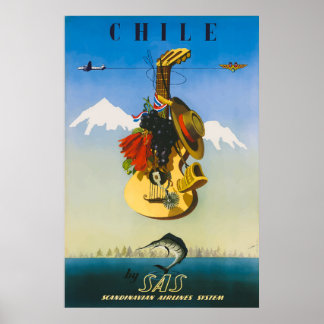 Póster Poster de Viajes de Viaje de Chile