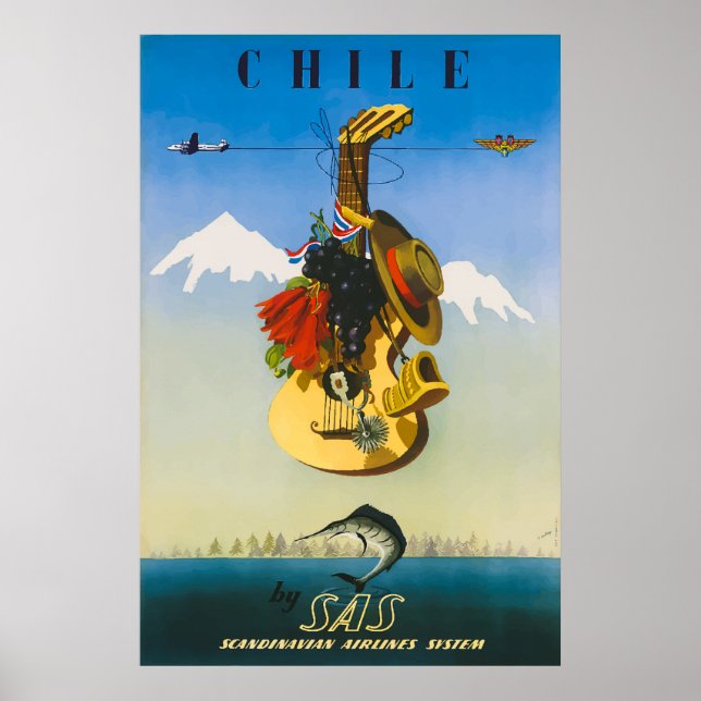 Póster Poster de Viajes de Viaje de Chile (Frente)