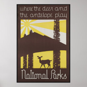 Póster Poster de Viajes de Viaje de Parque Nacional Anunc