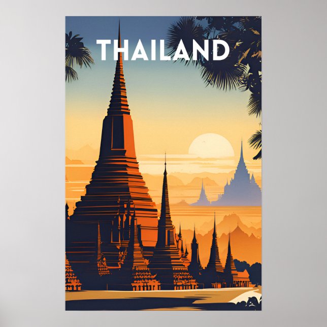 Póster Poster de Viajes de Viaje de Tailandia (Frente)