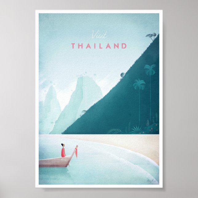 Póster Poster de Viajes de Viaje de Tailandia (Frente)