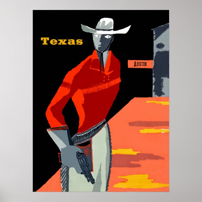 Póster Poster de Viajes de Viaje para Austin, Texas (Frente)