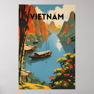 Póster Poster de Viajes de Vietnam Vintage