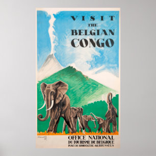 Póster Poster de Viajes de Vintage - Congo Belga