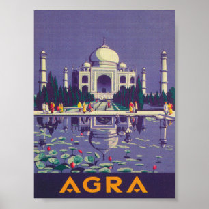 Póster Poster de Viajes de Vintage de Agra India