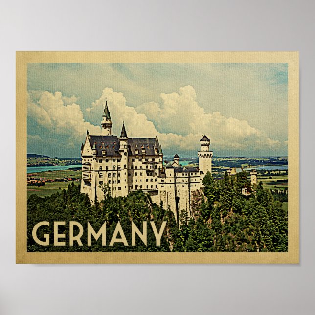Póster Poster de Viajes de Vintage de Alemania (Frente)