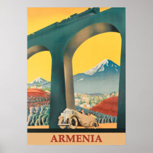 Póster Poster de viajes de vintage de Armenia