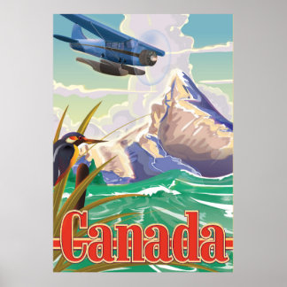 Póster Poster de viajes de vintage de Canadá