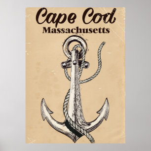 Póster Poster de viajes de vintage de Cape Cod Massachuse