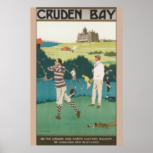 Póster Poster de viajes de Vintage de Cruden Bay