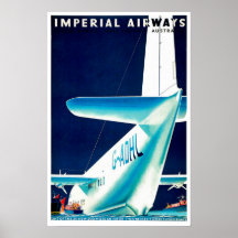 Poster de Viajes de Vintage de Imperial Airways Ai