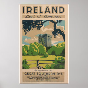 Póster Poster de viajes de vintage de Irlanda