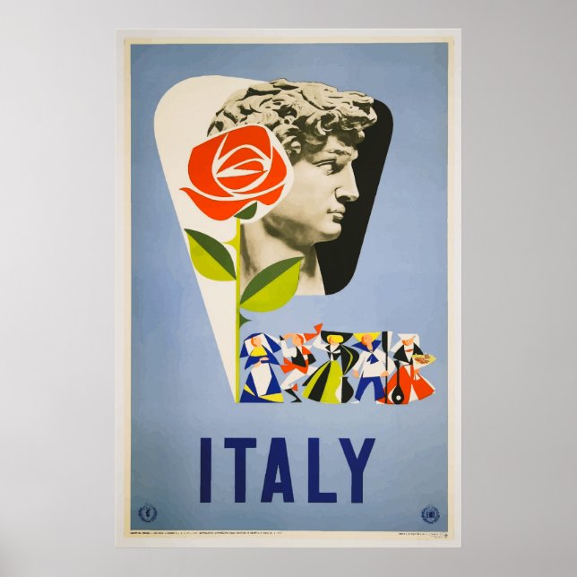 Póster Poster de Viajes de Vintage de Italia (Frente)