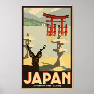 Póster Poster de Viajes de Vintage de Japón