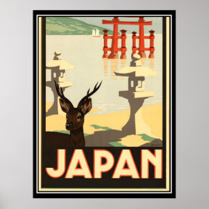 Póster Poster de Viajes de Vintage de Japón