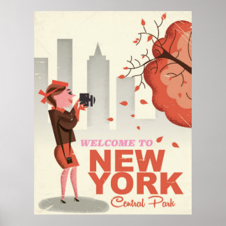 Póster Poster de viajes de Vintage de New York Central Pa