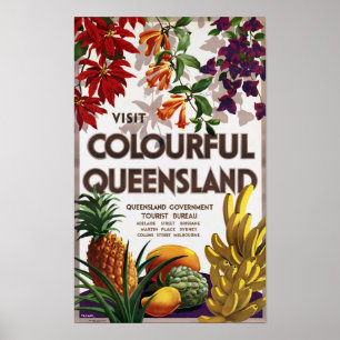 Póster Poster de Viajes de Vintage de Queensland Australi