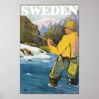 Póster Poster de Viajes de Vintage de Suecia