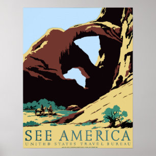 Póster Poster de Viajes de Vintage de WPA Ver Arcos de Am