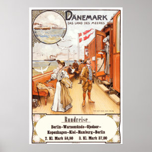 Póster Poster de Viajes de Vintage - Dinamarca