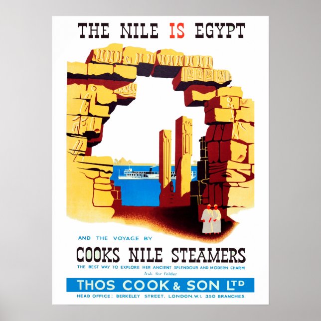Póster Poster de Viajes de Vintage - Egipto Nilo (Frente)