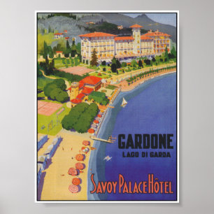 Póster Poster de Viajes de Vintage en el Lago de Garda It