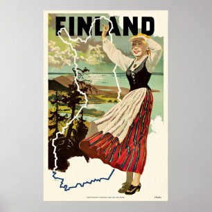 Póster Poster de Viajes de Vintage Finlandia