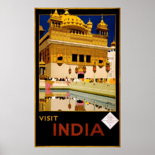 Póster Poster de Viajes de Vintage - India