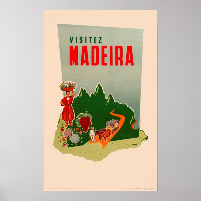 Póster Poster de Viajes de Vintage - Madeira (Frente)