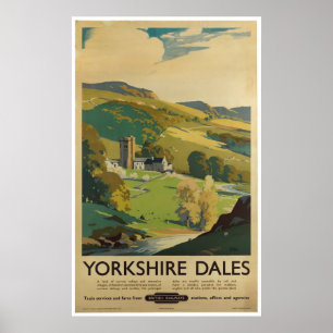 Póster Poster de Viajes de Vintage Yorkshire Dales Englan