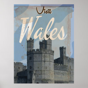 Póster Poster de viajes de Wales Vintage