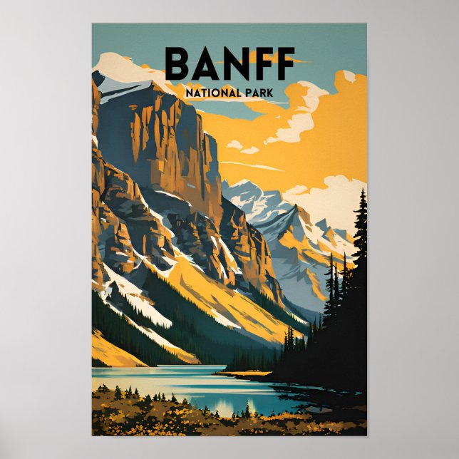 Póster Poster de Viajes del Parque Nacional Banff (Frente)