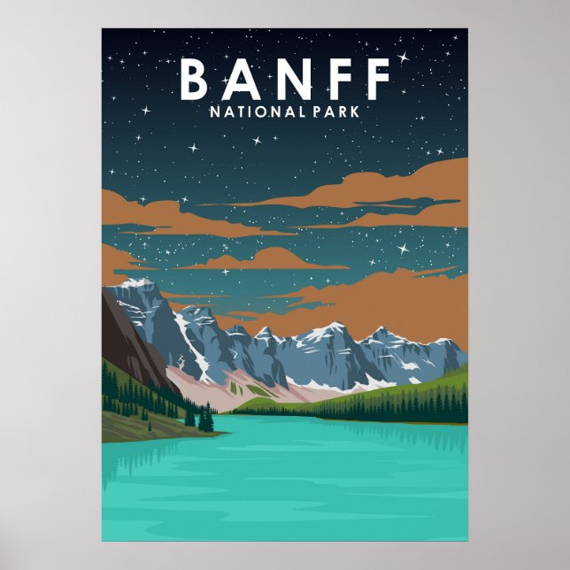 Póster Poster de Viajes del Parque Nacional Banff (Frente)
